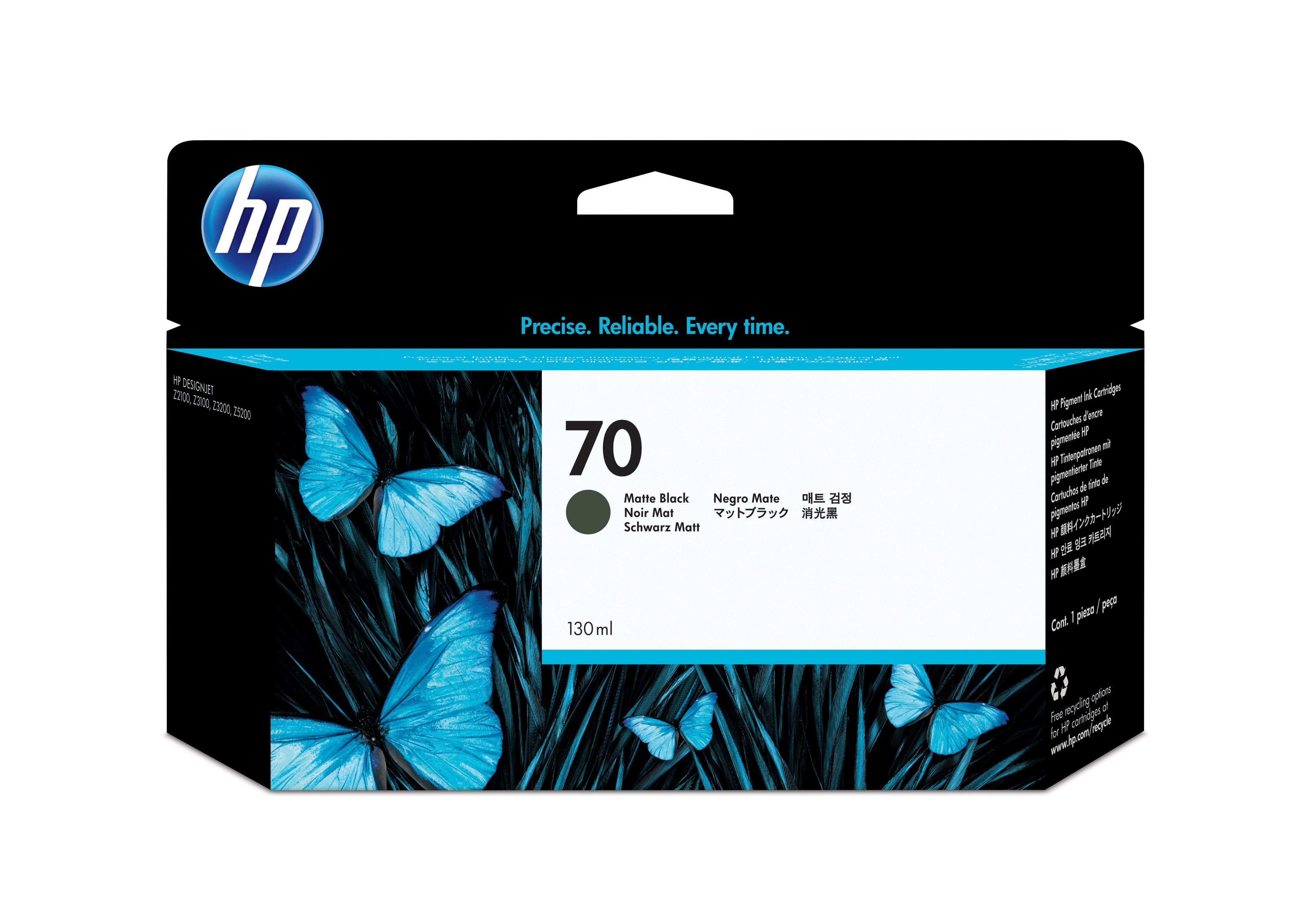 HP 70 cartouche d'encre DesignJet noir mat, 130 ml