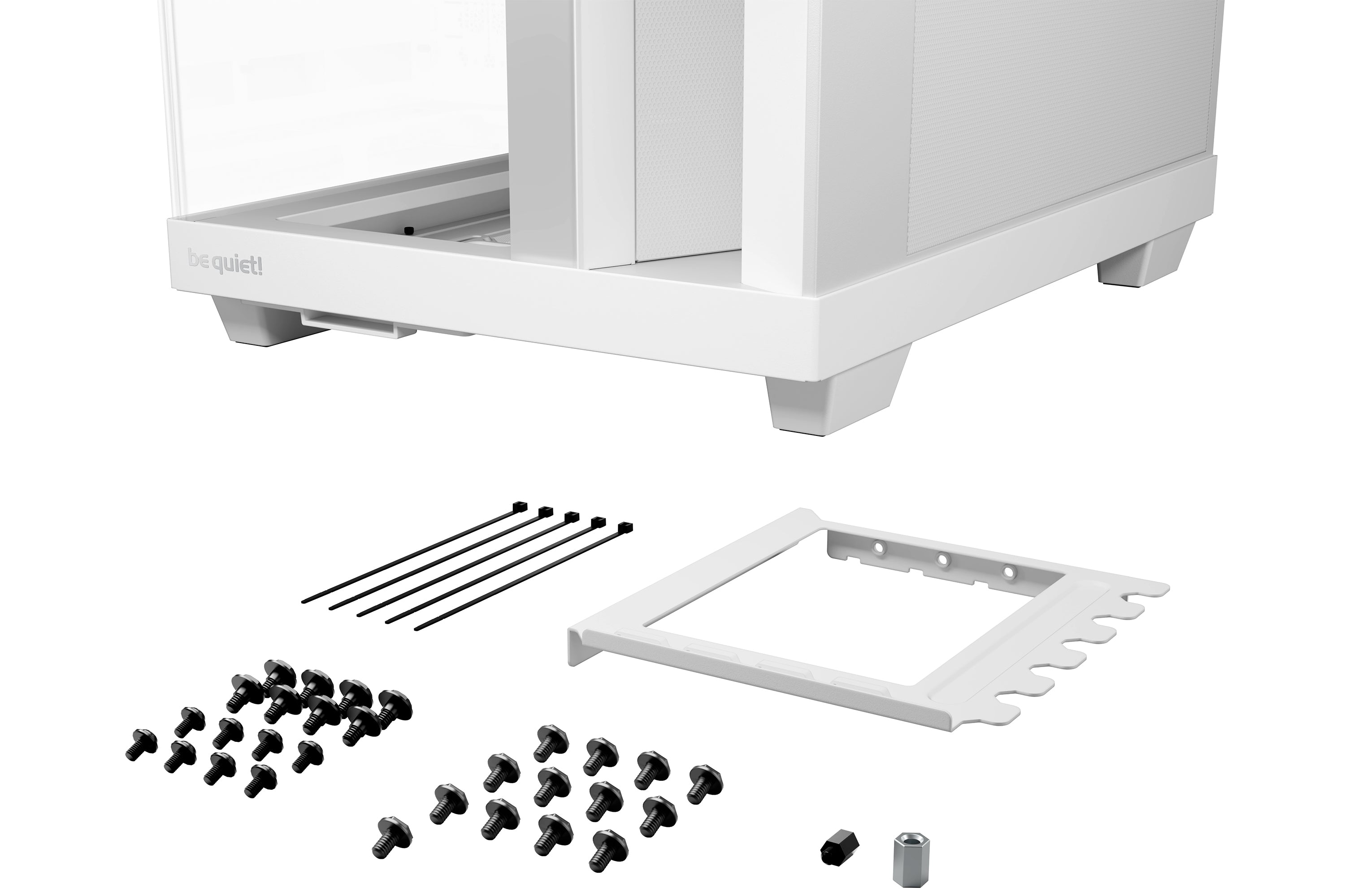 be quiet! Light Base 500 Blanc | Boîtier PC ARGB vitré, Mini ITX / Micro ATX / ATX, 4 ventilateurs Light Wings LX 120 mm