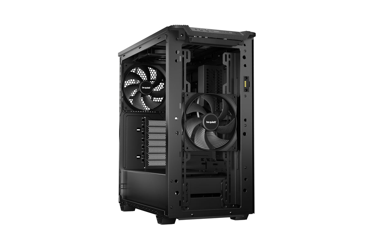 be quiet! Pure Base 501 Noir, Boîtier PC Vitré, Mini ATX / Micro ATX / ATX, 3 Ventilateurs Pure Wings 3 140mm PWM, Bande