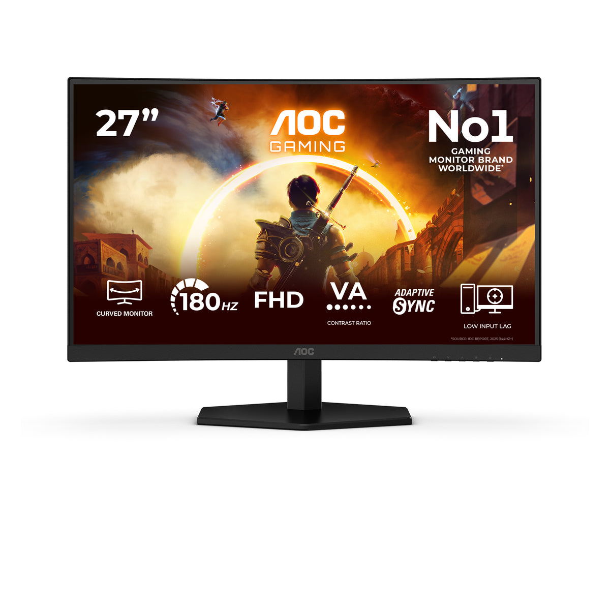 AOC G4 27" IPS FHD 180Hz écran plat de PC 68,6 cm (27") 1920 x 1080 pixels Full HD LCD Noir, Rouge - vue 2