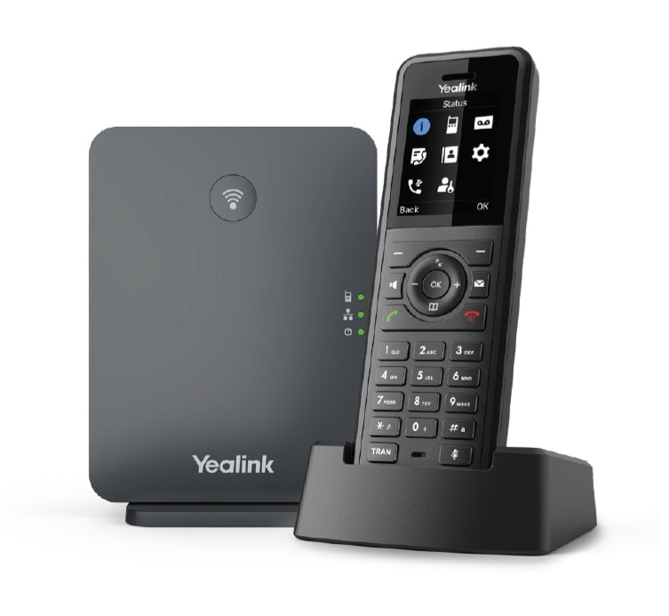 Yealink W77P Téléphone Fixe IP Sans Fil, Écran TFT, Noir