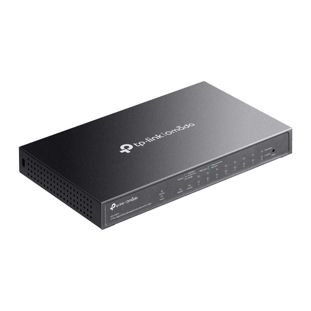 TP-Link Omada ES210GMP commutateur réseau Géré Gigabit Ethernet (10/100/1000) Connexion Ethernet, supportant l'alimentation via ce port (PoE) Noir