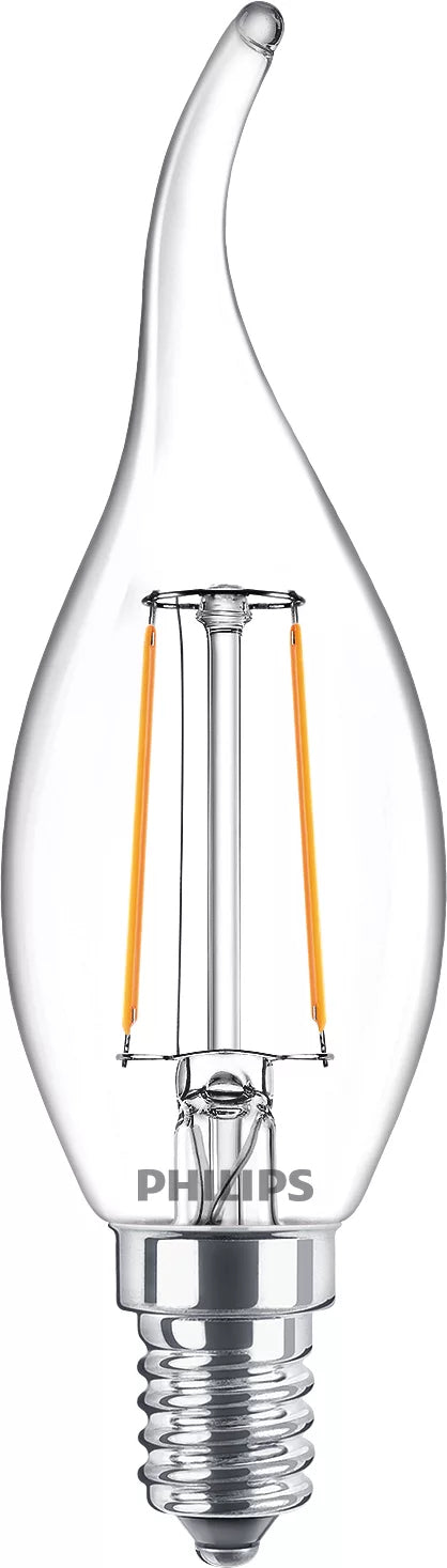 Philips Ampoule flamme transparente à filament 25W BA35 E14
