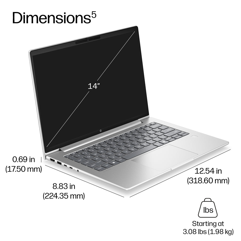 HP ProBook 4 G2i 14 AI, Intel Core Ultra 5 322, 14" WUXGA, 16GB DDR5, 512GB SSD, Windows 11 Pro