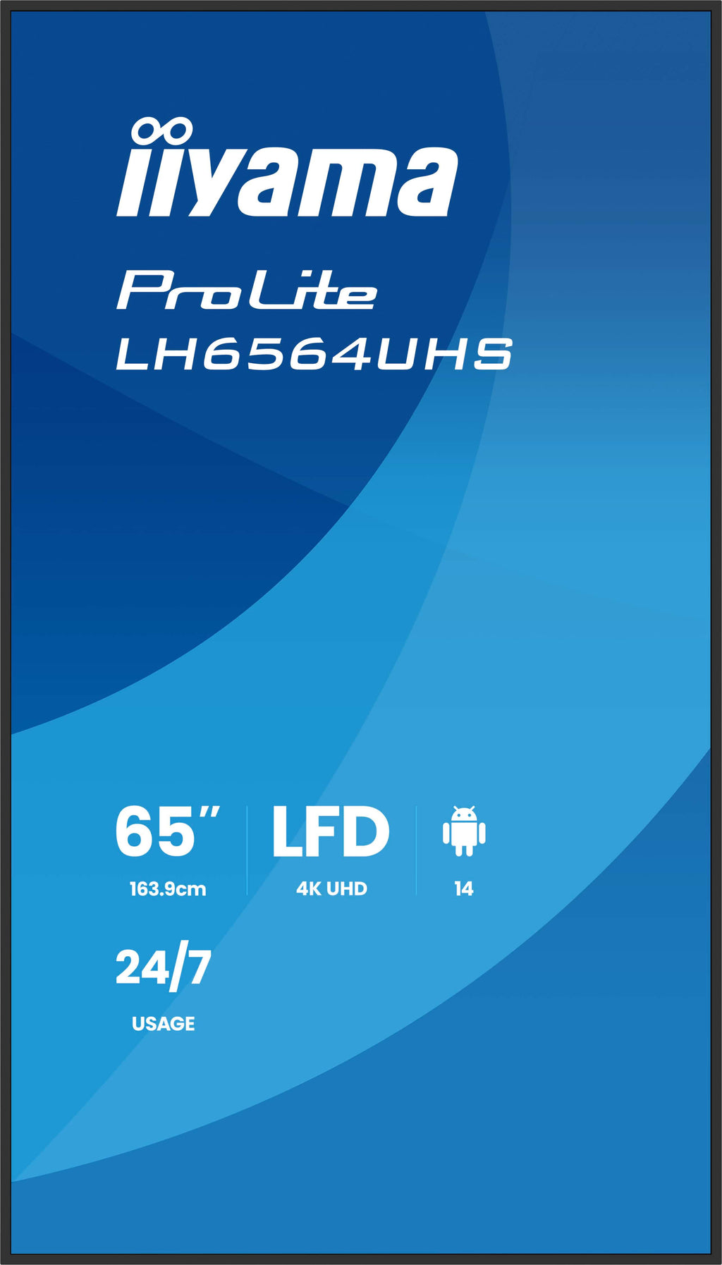 iiyama LH6564UHS-B1AG Écran d'affichage dynamique Écran plat de signalisation numérique 165,1 cm (65") Wifi 500 cd/m² 4K