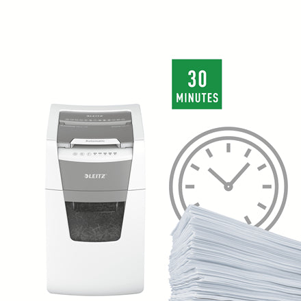 Leitz 80130000 destructeur de papier Destruction croisée 55 dB 22 cm Gris, Blanc