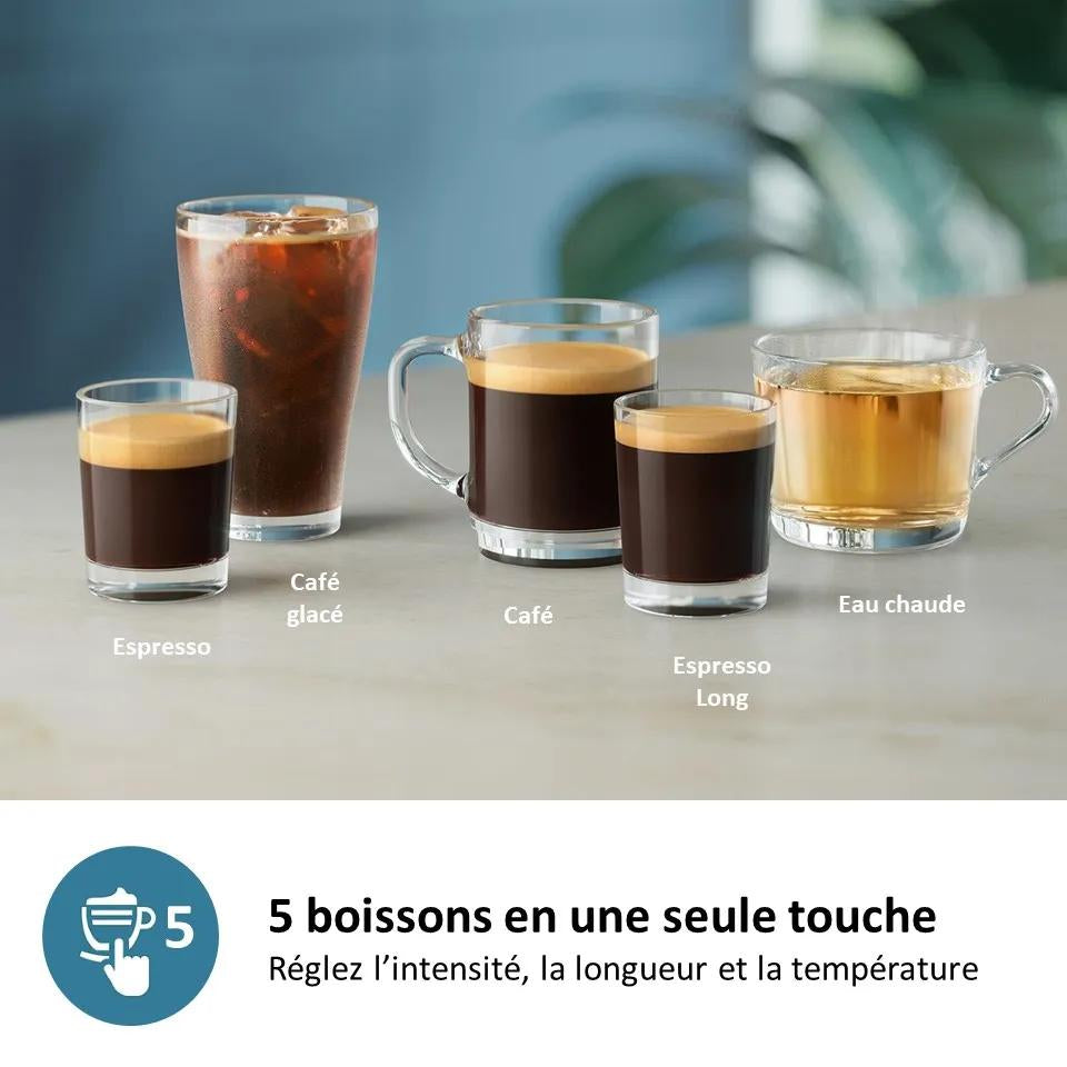 Philips Série 3300 SilentBrew EP3326/90 Machine Expresso Broyeur, 5 Boissons, Noir / Chrome