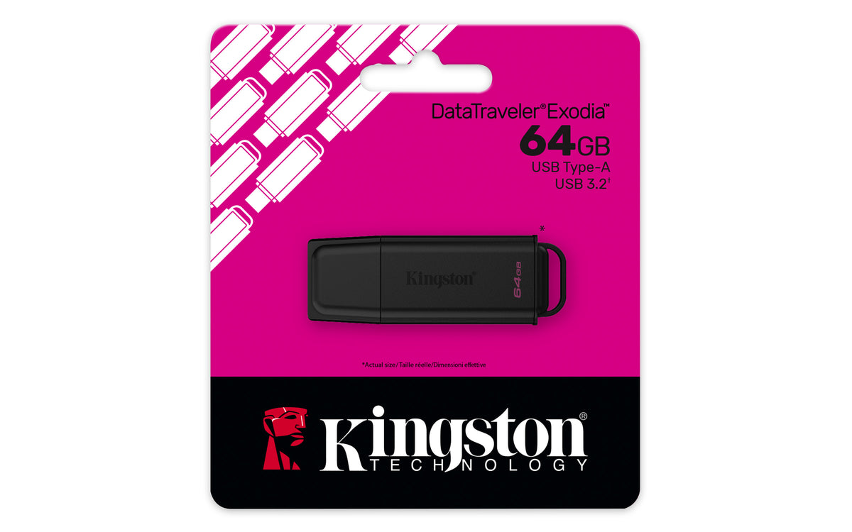 Kingston Technology DataTraveler 64Go Stockage portable USB 3.2 Gen 1 Exodia Noir