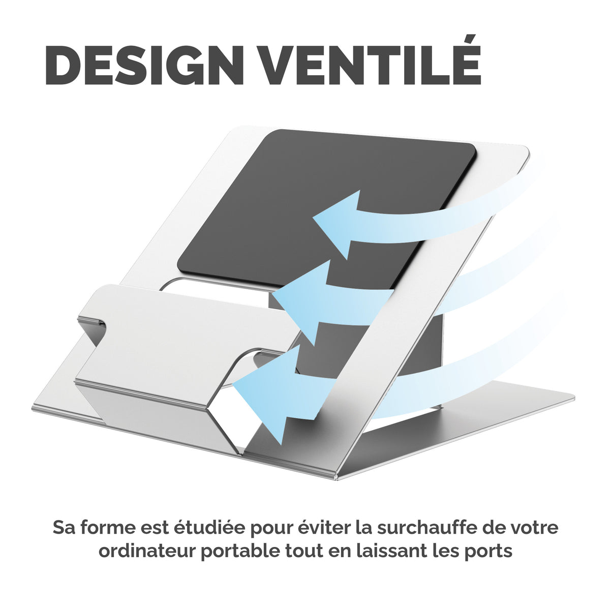 Fellowes Hylyft Support Ordinateur Portable en Aluminium, Argent