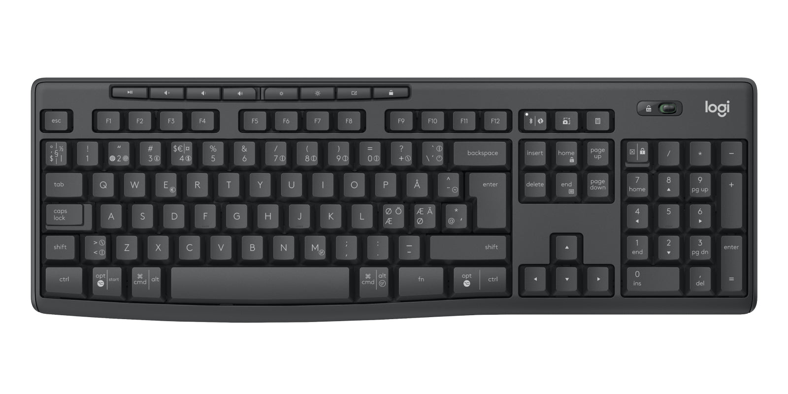 Logitech 920-012072 teclado Ratón incluido Oficina Bluetooth QWERTY Nórdico Grafito