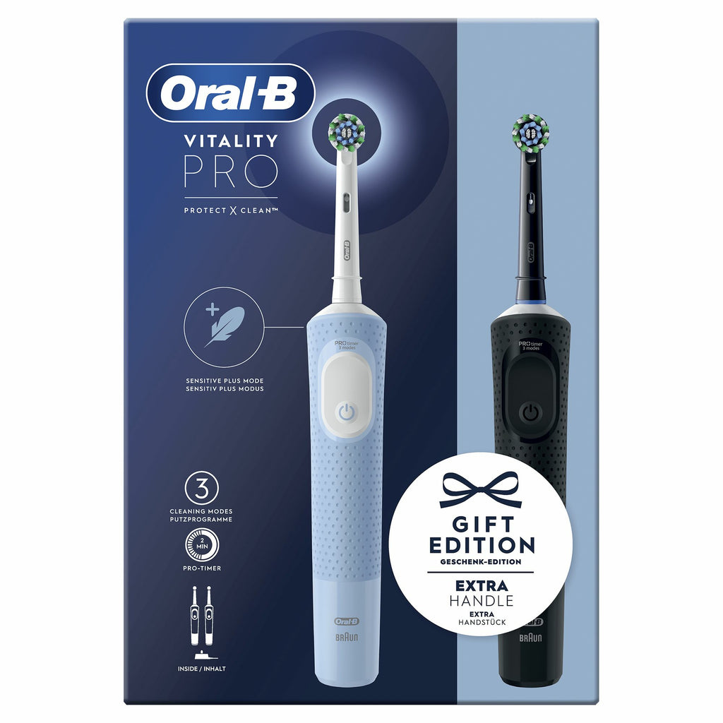 Oral-B Vitality Pro Duo Adulte Brosse à dents rotative oscillante Noir, Bleu, Blanc