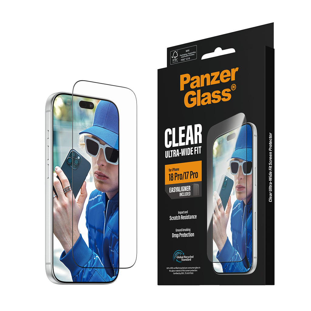 PanzerGlass ® Screen Protector iPhone 2026 Pro | 17 Pro | Ultra-Wide Fit w. EasyAligner Protection d'écran transparent 1