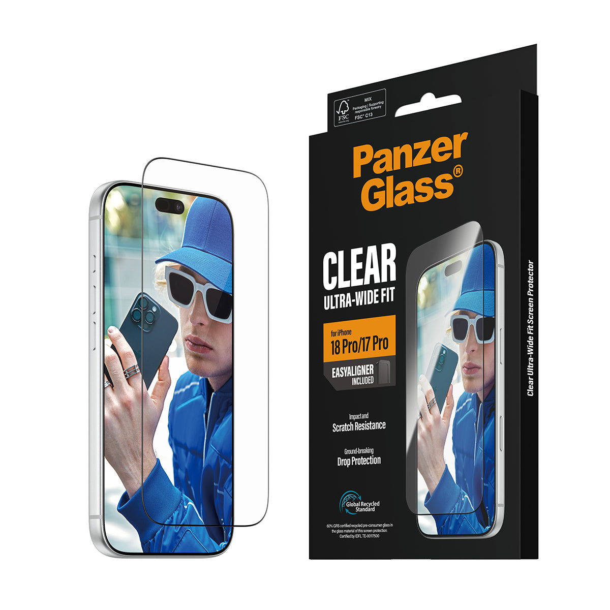PanzerGlass ® Screen Protector iPhone 2026 Pro | 17 Pro | Ultra-Wide Fit w. EasyAligner Protection d'écran transparent 1