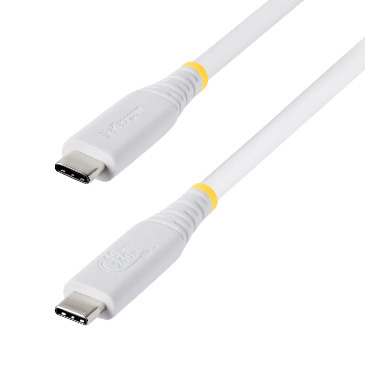 StarTech.com Câble USB4 1m 40 Gbps USB-C Certifié USB-IF 240W PD 8K 60Hz DP2.1 Blanc