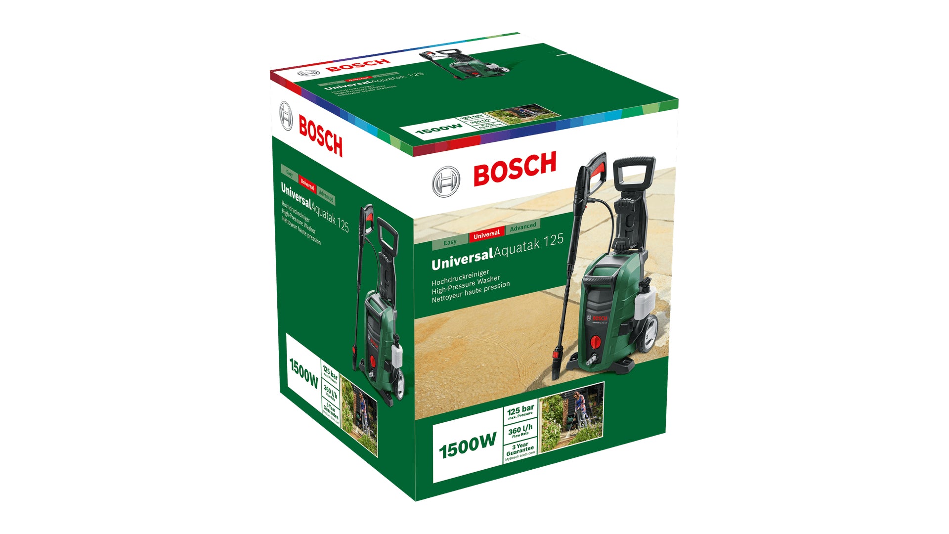 Bosch Bosch UniversalAquatak 125 Nettoyeur haute pression Droit Electrique 360 l/h Noir, Vert