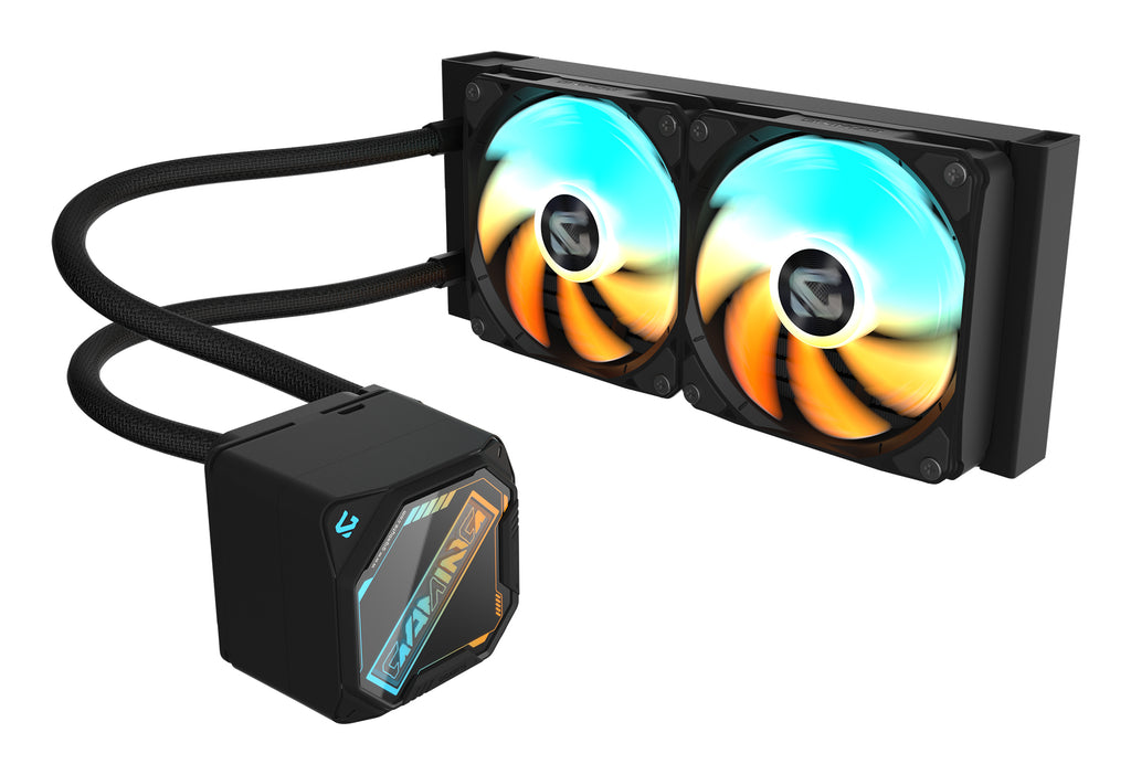 GIGABYTE GAMING 240 Refroidisseur Liquide pour CPU - 2x120mm Ventilateurs ARGB, mécanisme d’emboîtement coulissant, DAISY-CHAIN, Compatible Intel LGA 1851 et AMD AM5 - vue 2