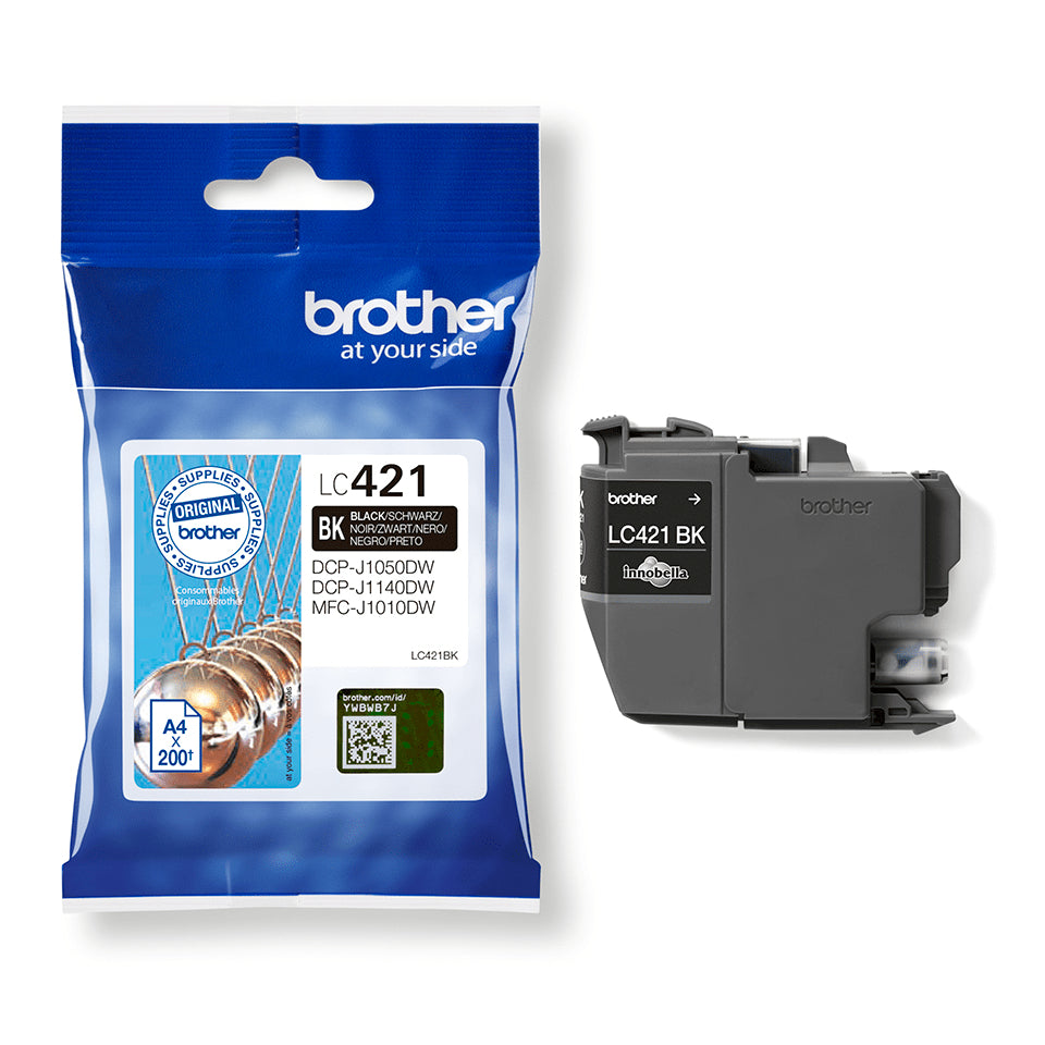 Brother LC421BK Cartouche d'encre Originale, Noire