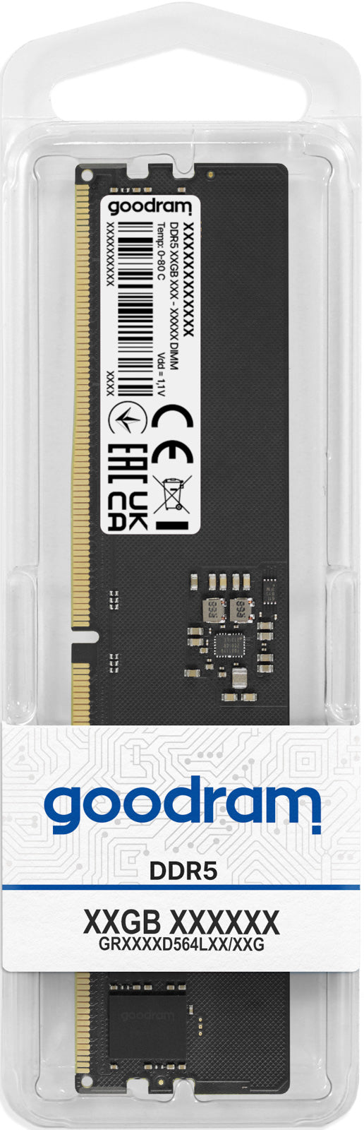 Goodram GR5600D564L46S/8G module de mémoire 8 Go 1 x 8 Go DDR5 288-pin DIMM