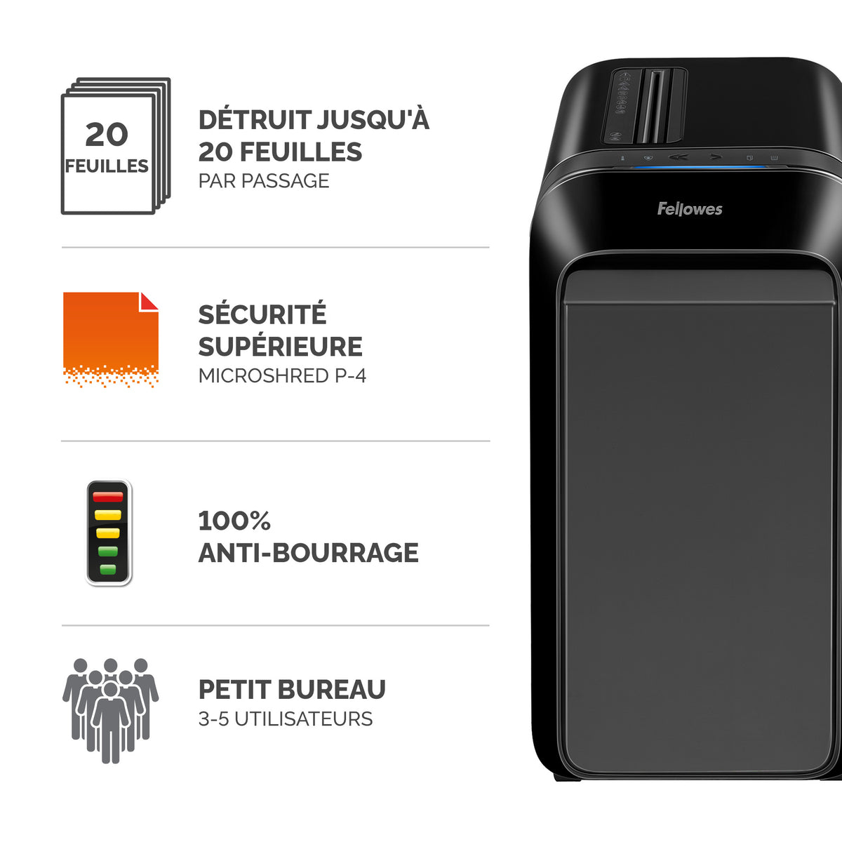 Fellowes Powershred LX221 Destructeur de Documents Microparticules