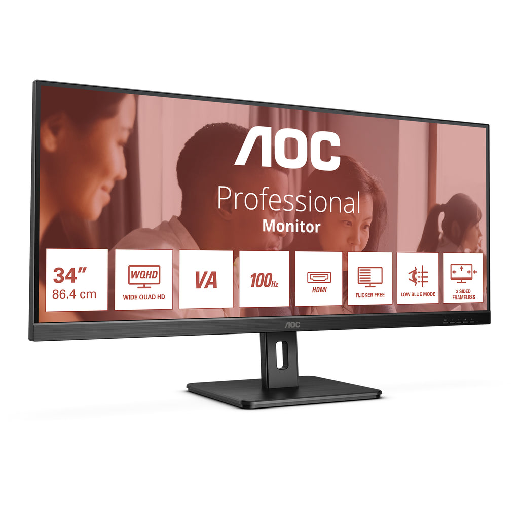 AOC E2 U34E2M/BK écran plat de PC 86,4 cm (34") 3440 x 1440 pixels UltraWide Quad HD LED Noir
