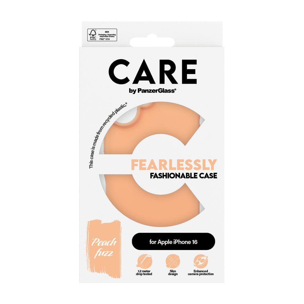 PanzerGlass CARE™ by ® Case Peachy iPhone 16 coque de protection pour téléphones portables Housse Rose