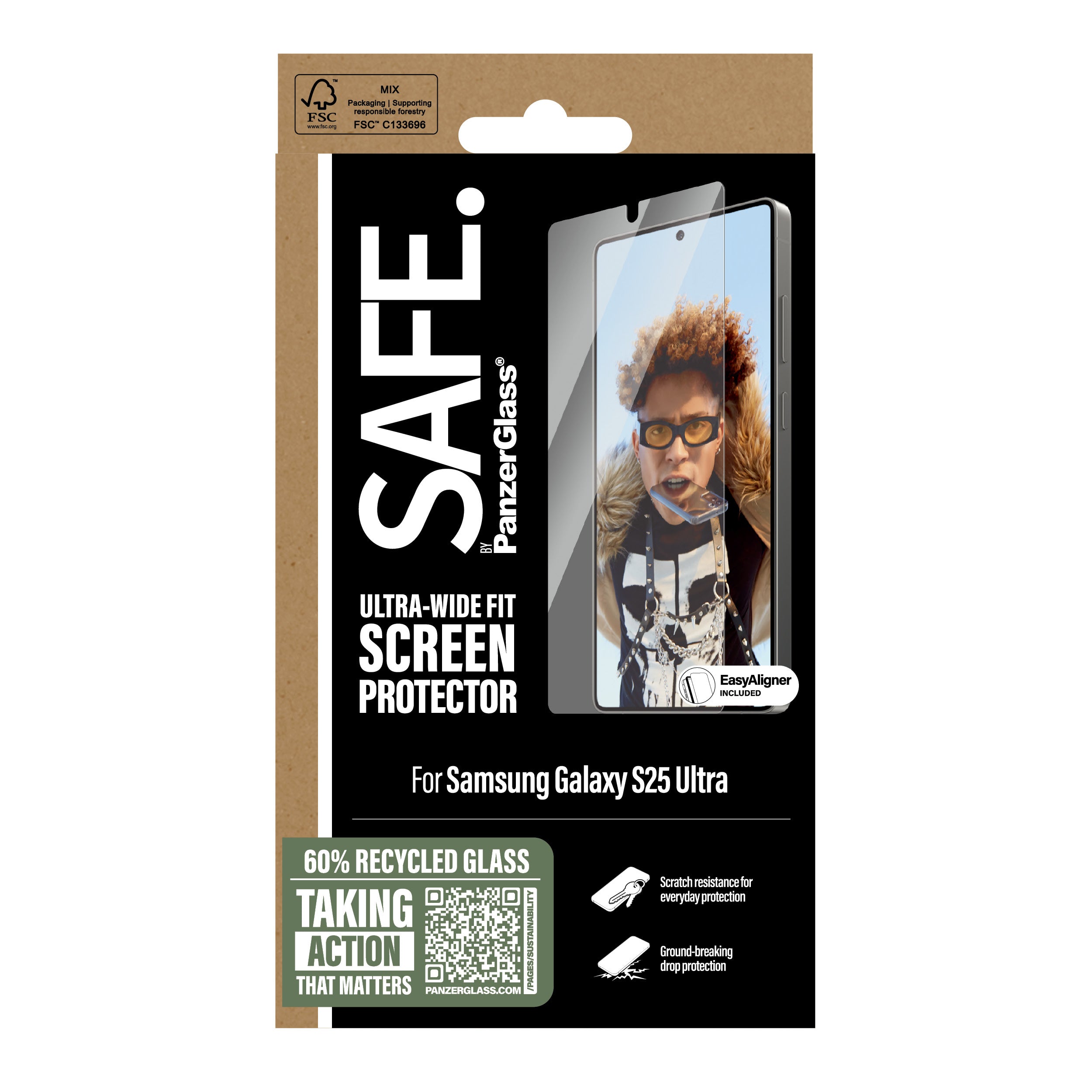 PanzerGlass PanzerGlass SAFE. by ® Screen Protector Samsung Galaxy S25 Ultra | Ultra-Wide Fit w. EasyAligner Protection d'écran transparent 1 pièce(s)