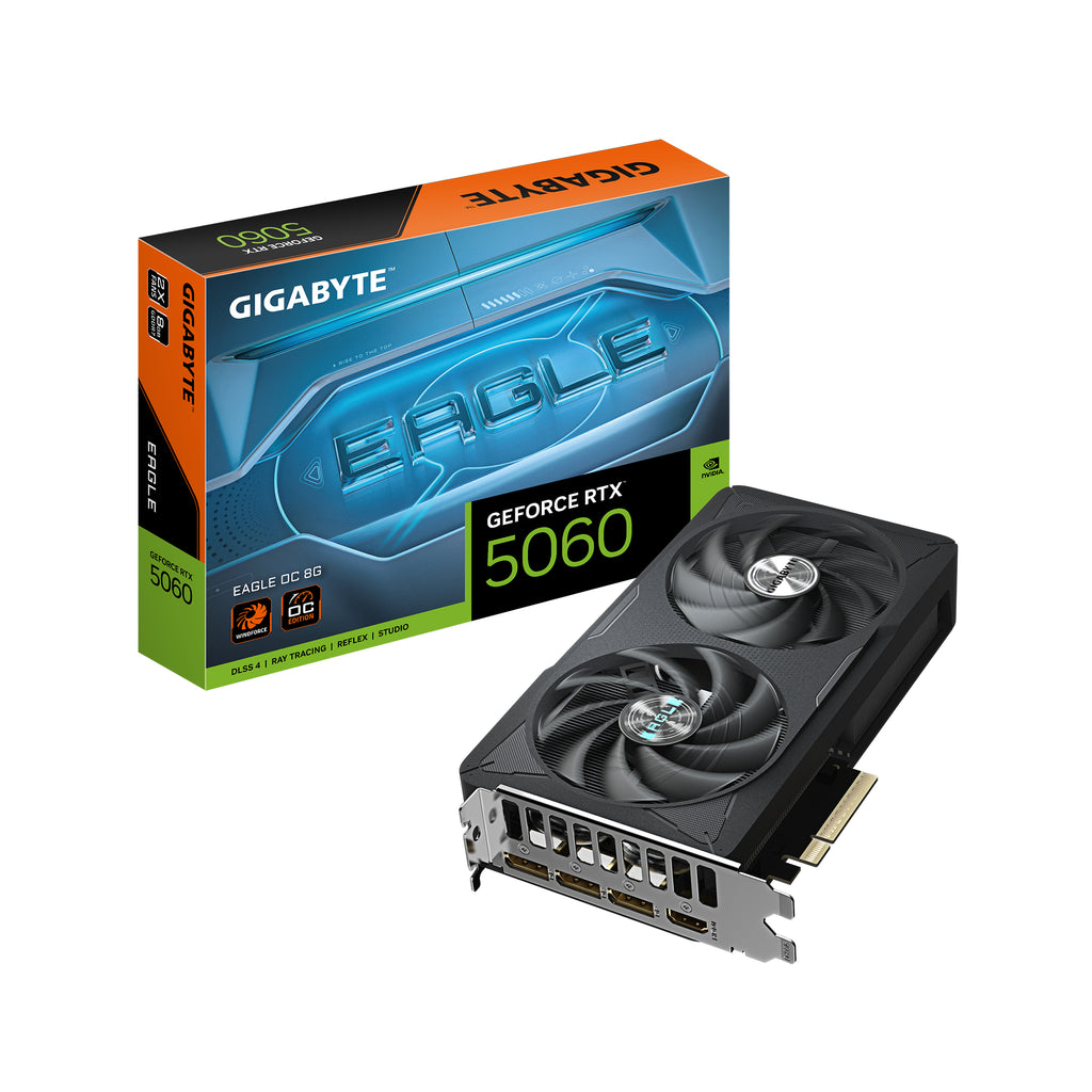 GIGABYTE GeForce RTX 5060 EAGLE OC 8G, 8GB GDDR7, PCI-E 5.0, 2550 MHz, GV-N5060EAGLE OC-8GD