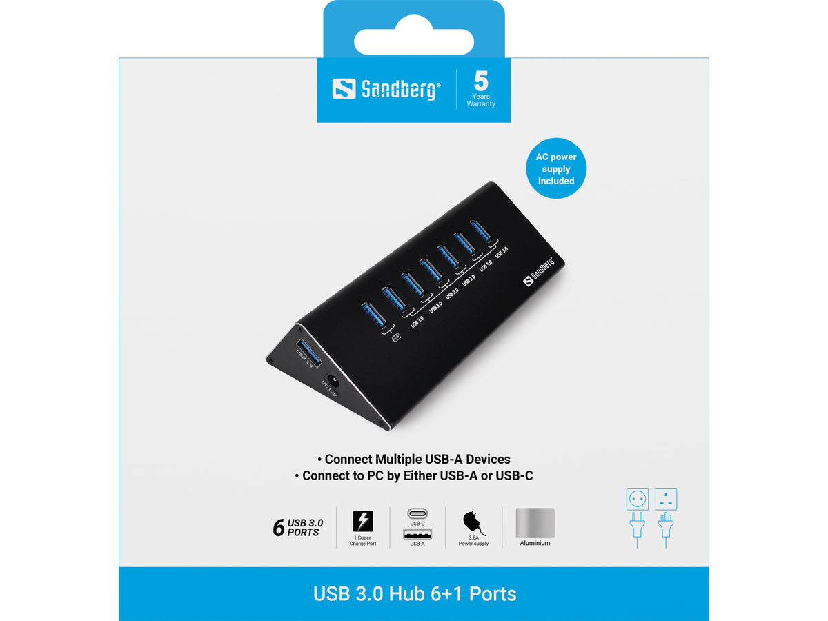 Sandberg Hub USB 3.0 6+1 ports