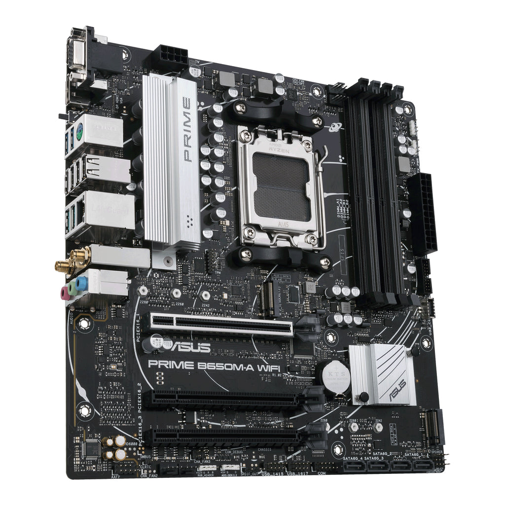 ASUS PRIME B650M-A WIFI AMD B650 Emplacement AM5 micro ATX - vue 3