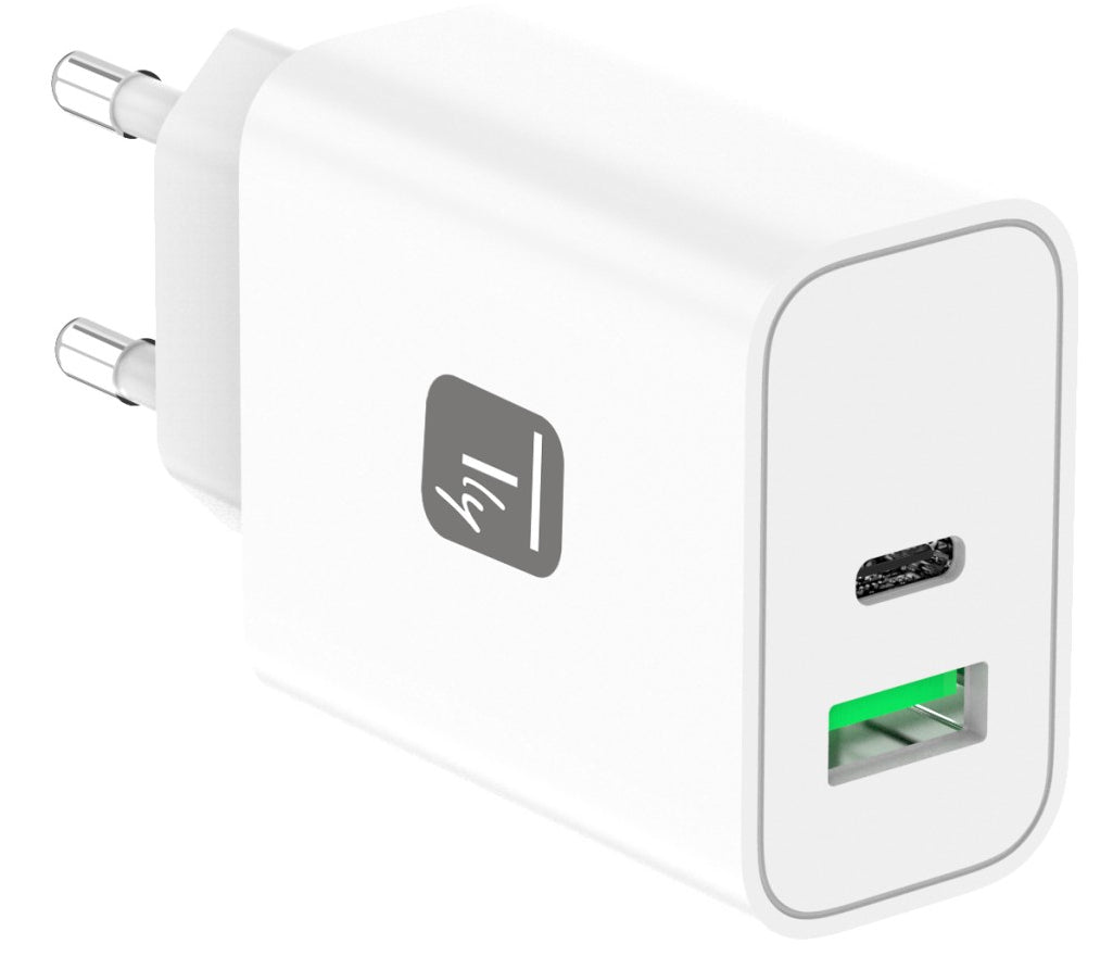 Techly IPW-USB-30WACG chargeur d'appareils mobiles Universel Blanc Secteur Charge rapide Intérieure