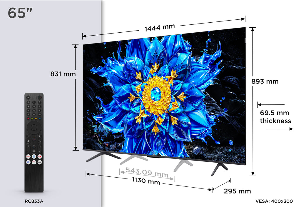 TCL P8L 65P8L TV 165,1 cm (65") 4K Ultra HD Smart TV Wifi Noir 450 cd/m²