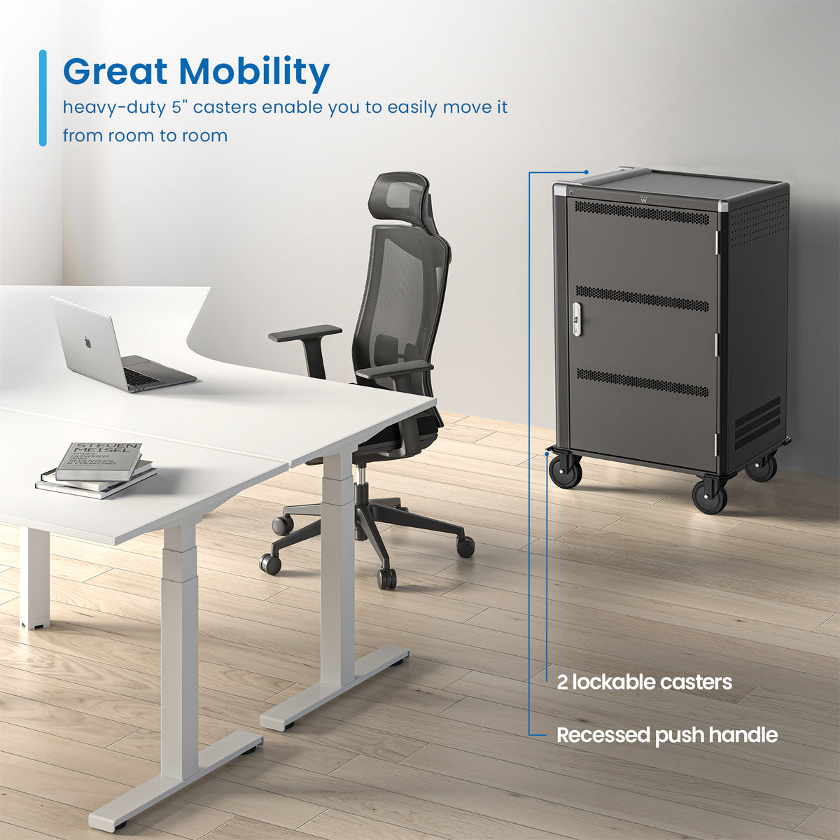 Ewent EW1701 chariot et rangement roulant Module de charge et de gestion Noir, Gris