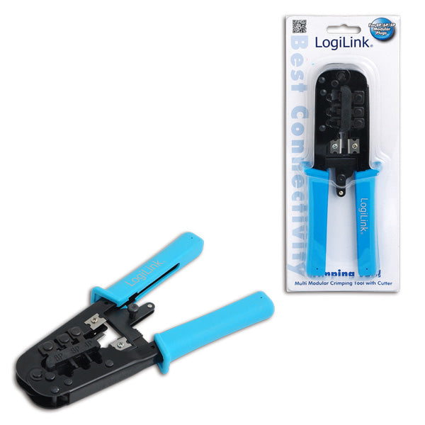 LogiLink Pince à dénuder 8P8C, Noir et Bleu