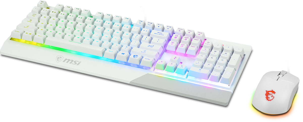 MSI S11-04DE305-CLA clavier Souris incluse Gaming USB QWERTZ Allemand Blanc