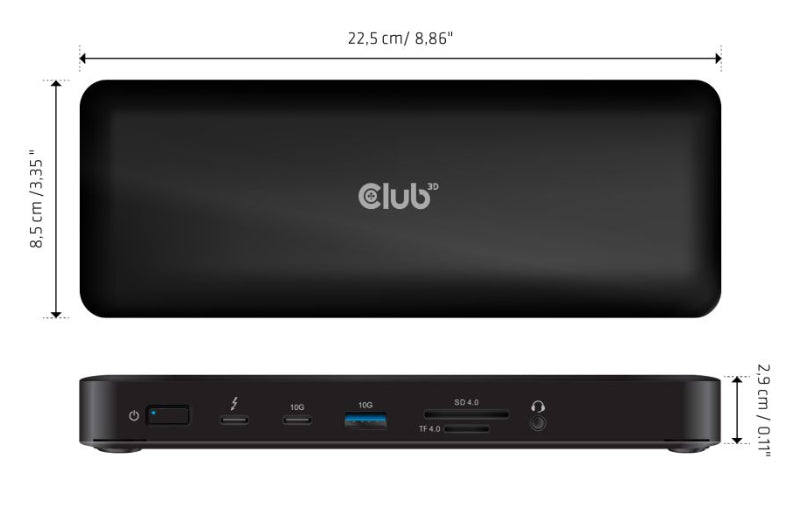 CLUB3D CSV-1583 station d'accueil Avec fil Thunderbolt 4 Noir