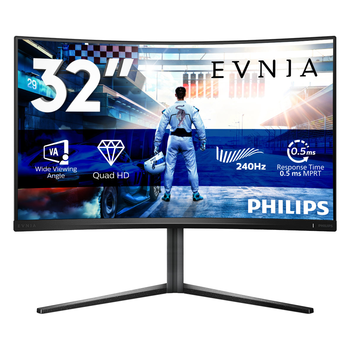Philips Evnia 5000 32M2C5500W/00 écran plat de PC 80 cm (31.5") 2560 x 1440 pixels Quad HD LCD Noir