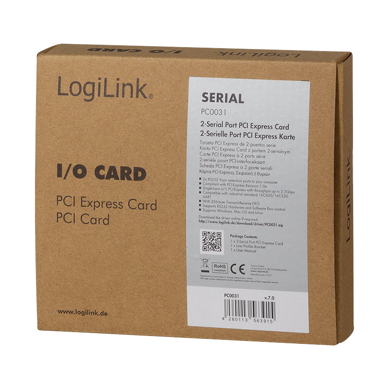 LogiLink PC0031 carte et adaptateur d'interfaces