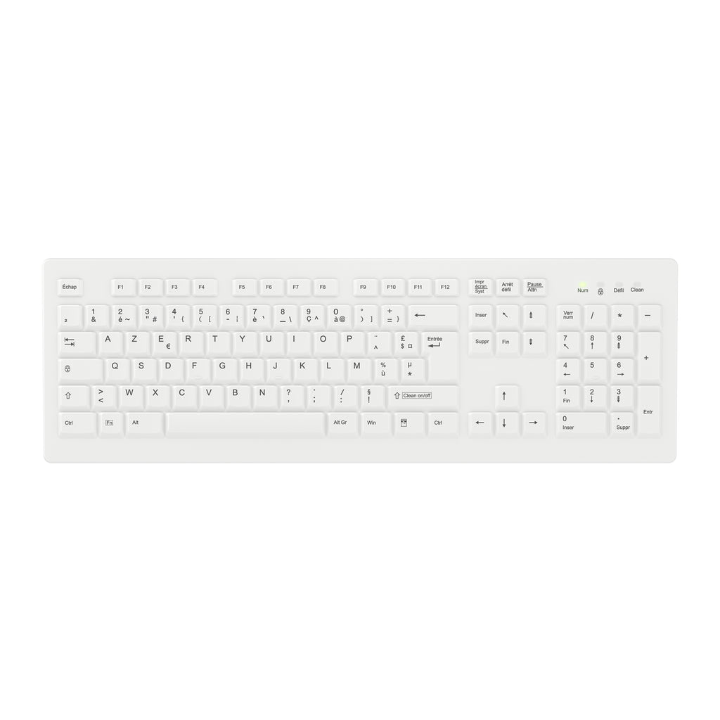 Contour Design Active Key Contour ClassicClean Clavier Médical Housse Amovible Full-Size Sans Fil Blanc C8100