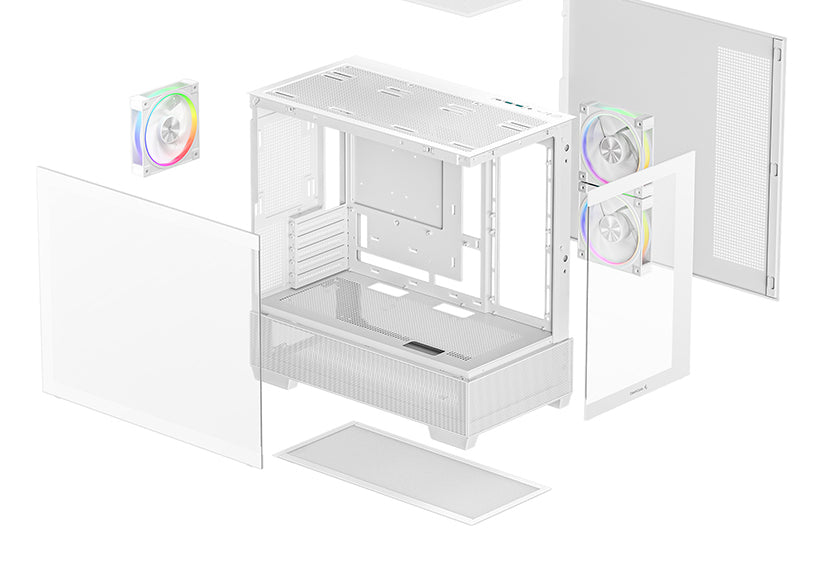 DeepCool CG380 3F WH Boîtier Tower Micro ATX, Blanc