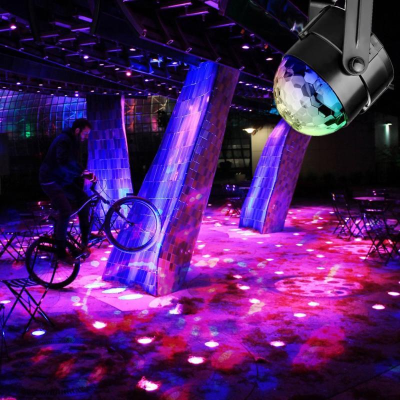 PROJEKTOR DYSKOTEKOWY KULA DISCO OBROTOWA LASER REFLEKTOR LED RGB + PILOT