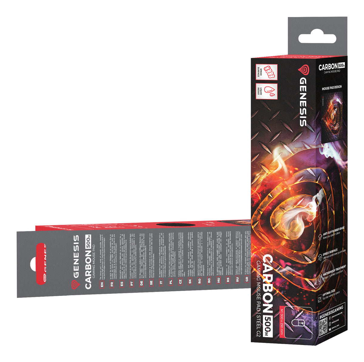 Tapis de souris de jeu Carbon 500 M Steel G2 Multicolore