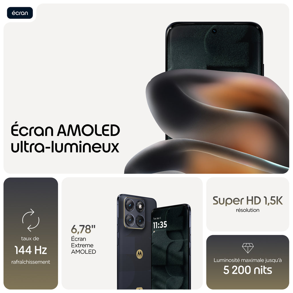 Motorola edge 70 fusion FIFA Edition 17,2 cm (6.78") Double SIM Android 16.0 5G USB Type-C 8 Go 256 Go 5200 mAh Noir