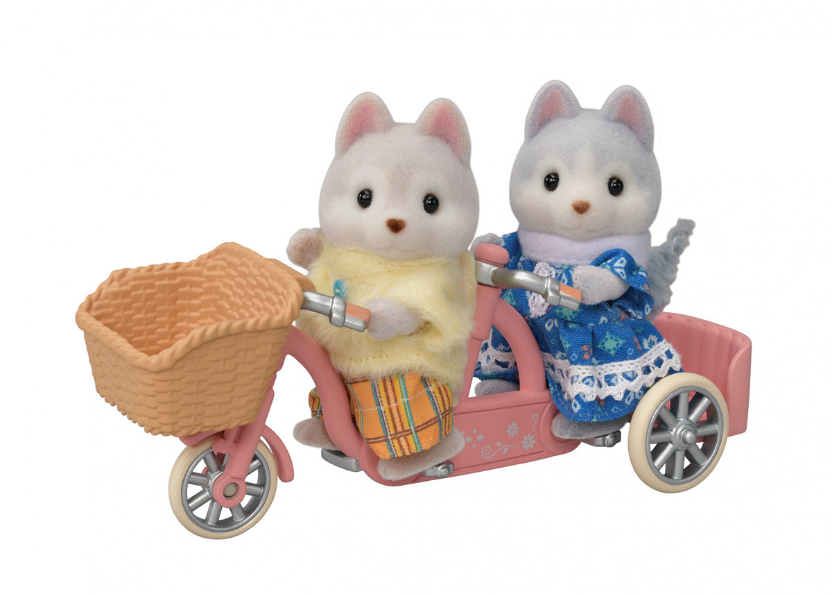 Sylvanian Families Les frères et sœurs husky et leur tandem