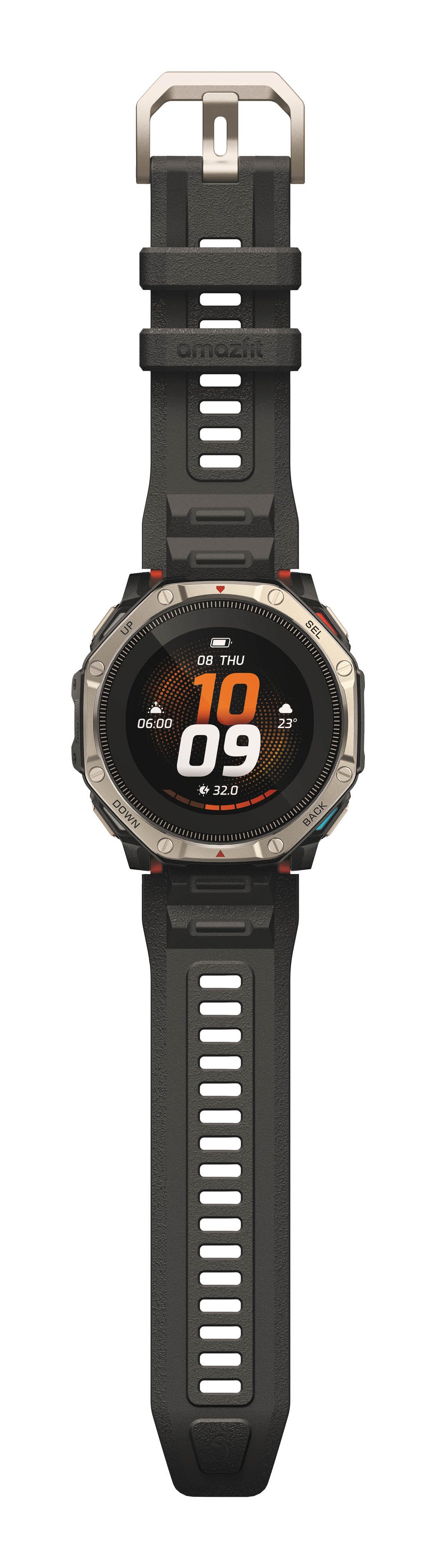 Amazfit T-Rex Dual Solar 3,35 cm (1.32") AMOLED 51 mm Numérique 466 x 466 pixels Écran tactile Noir, Argent Wifi GPS (sa