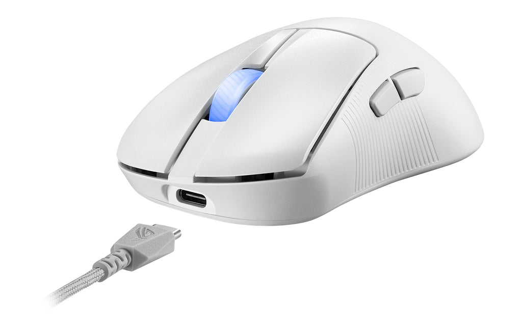 ASUS ROG Keris II Ace Wireless AimPoint White souris Gaming Droitier RF Wireless + Bluetooth + USB Type-A Optique 42000 DPI