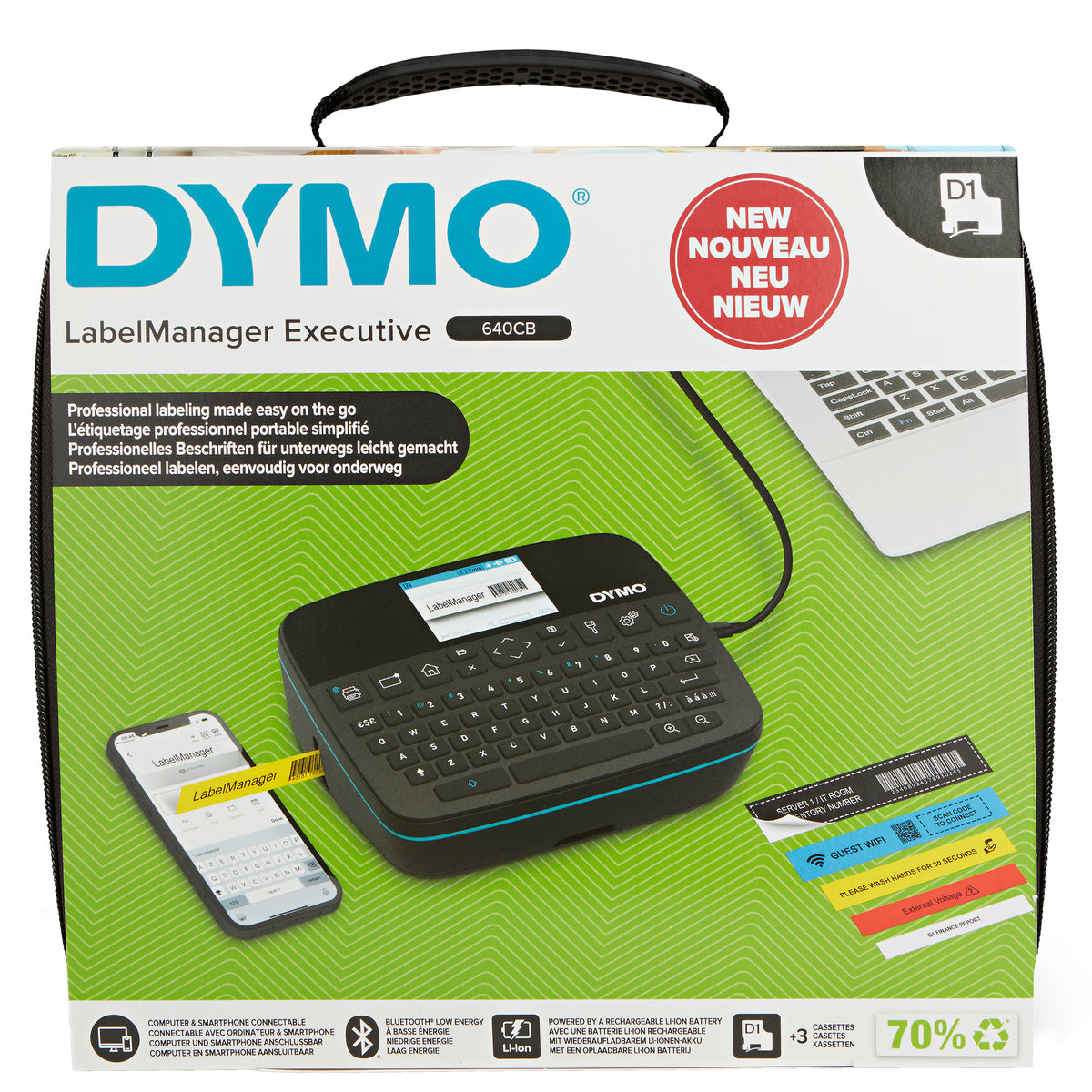 DYMO LabelManager Executive 640CB imprimante pour étiquettes Couleur Avec fil &sans fil Bluetooth QWERTY