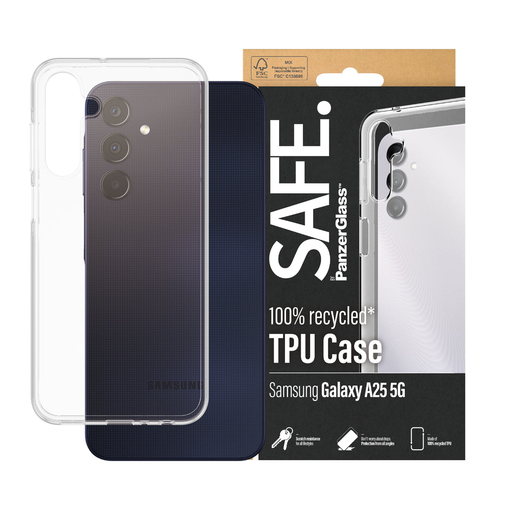 PanzerGlass PanzerGlass SAFE. by ® TPU Case Samsung Galaxy A25 5G | Transparent coque de protection pour téléphones portables Housse