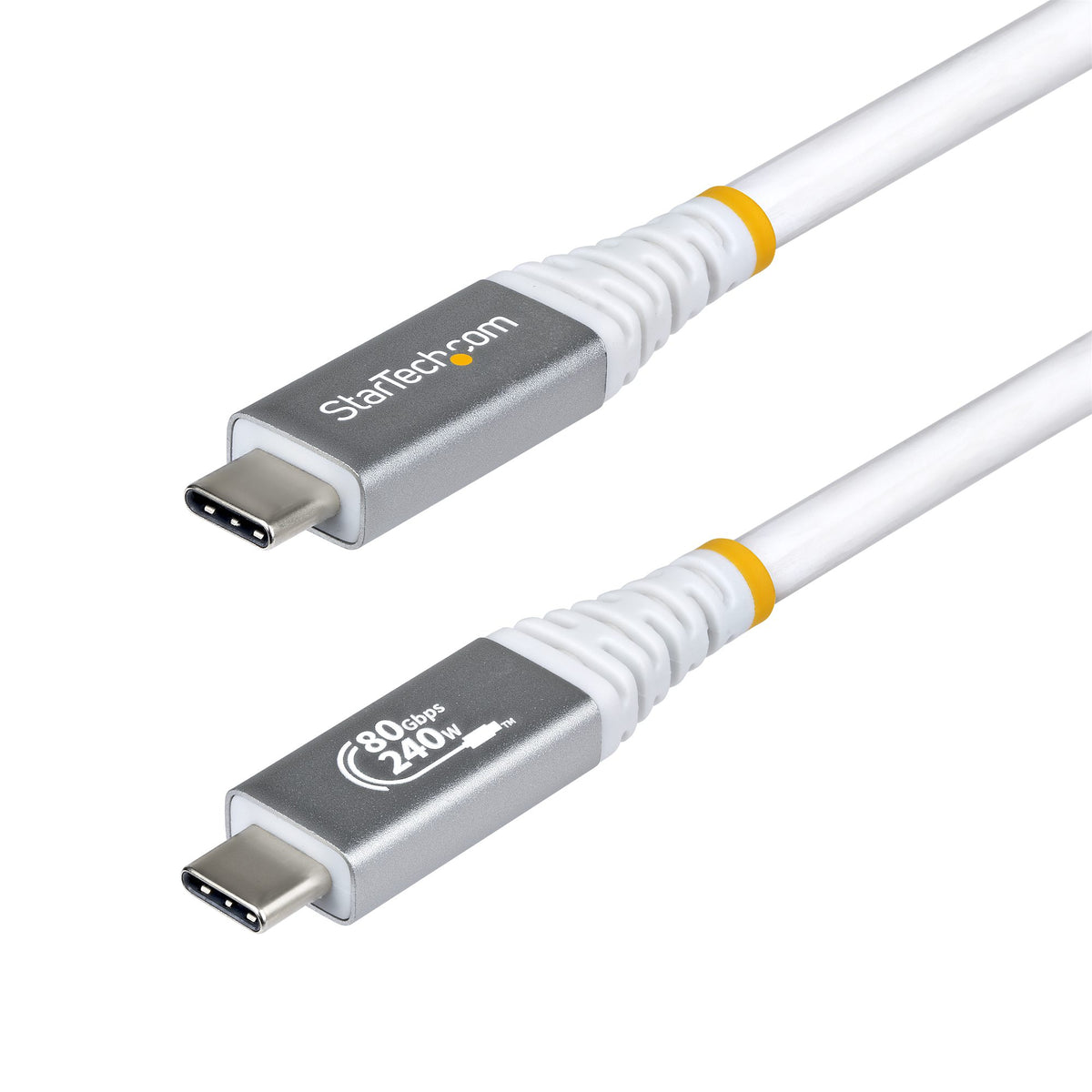 StarTech.com Câble USB4 USB-C 1,5m 80 Gbit/s 240W PD 8K 120Hz DP2.1 Blanc