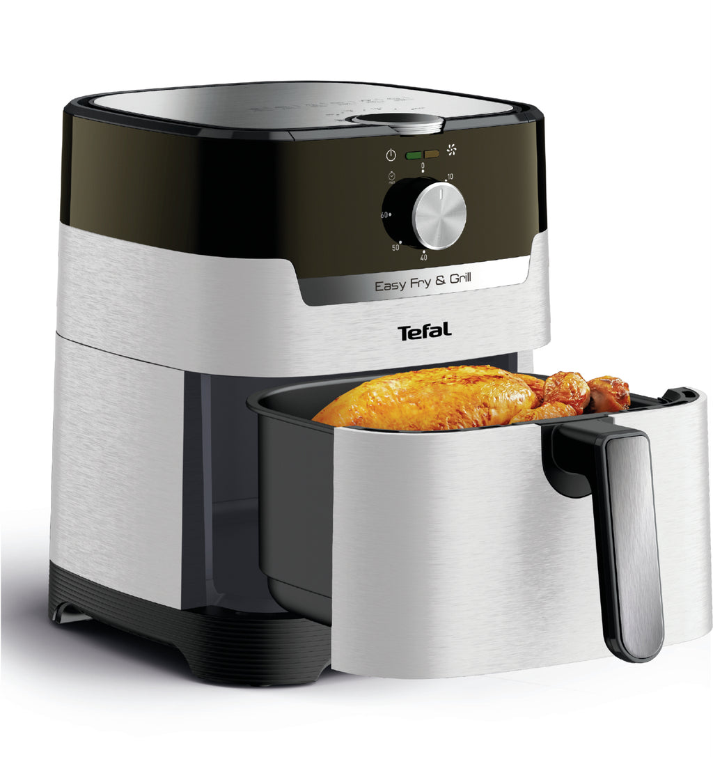 Tefal Easy Fry & Grill EY501A Unique 4,2 L Autonome 1550 W Friteuse d’air chaud Noir, Acier inoxydable
