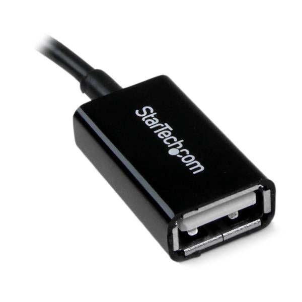 StarTech.com Câble Adaptateur Micro USB vers USB Host OTG, 12cm, Mâle vers Femelle, Noir